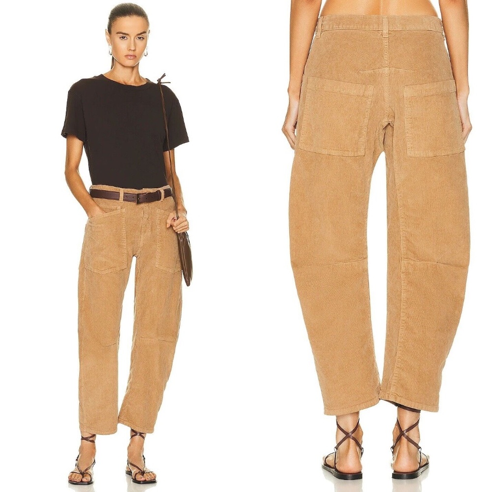 Nili Lotan Shon Corduroy Pant - Camel  12 NWT Cord Barrel Bow Leg